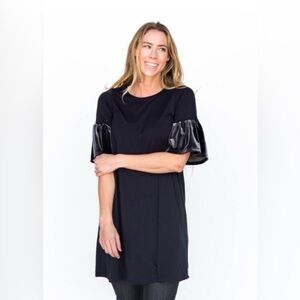 Agnes & Dora Black Tunic with Velvet Sleeves